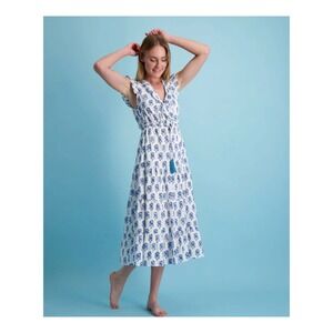 Mer St. Barth Giselle Costal Women's Maxi Dress Gypsea Cruise Vacation Sz M